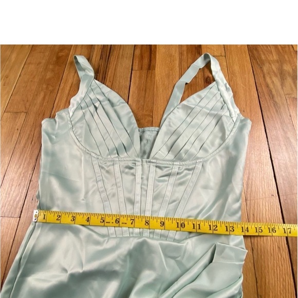NWT Cereda pistachio satin mini dress (medium) - Picture 8 of 11